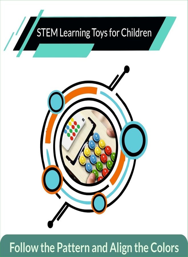 Besque Montessori Color & Pattern Matching Puzzle, Educational Toy for Ages 4-8, Develops Fine Motor Skills & Cognitive Thinking, Travel-Friendly, Unisex, White Ply - Image 4